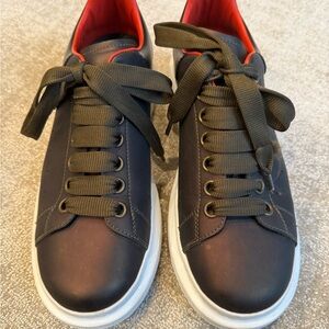 Men's Alexander McQueen Oversized Sneaker in Unique Iridescent Olive Color